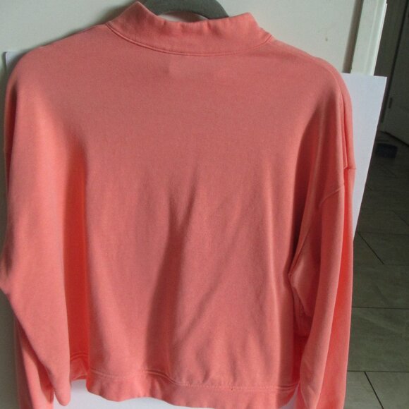 Columbia Size XXL Pullover Sweatshirt Peach Cropped Kangaroo Pocket 3/4 Zip - Picture 3 of 3